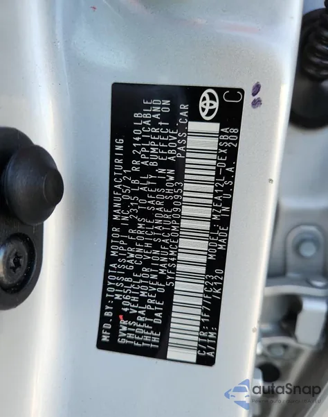 2021 Toyota Corolla Se from USA, damaged, VIN 5YFS4MCE0MP090953